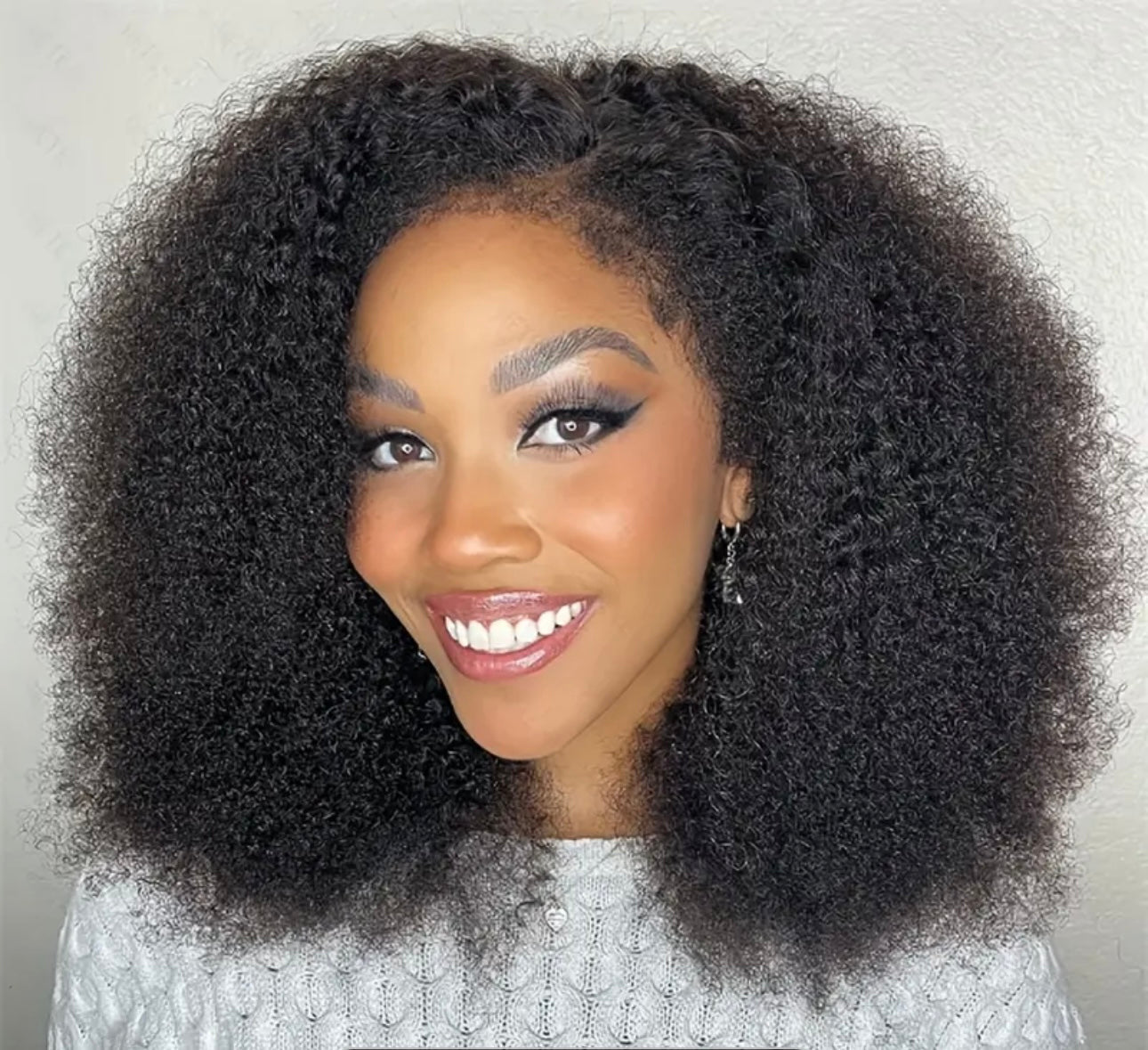 Pre -Plucked 180% Density Glueless Deep Curly Lace Front Human Hair HD