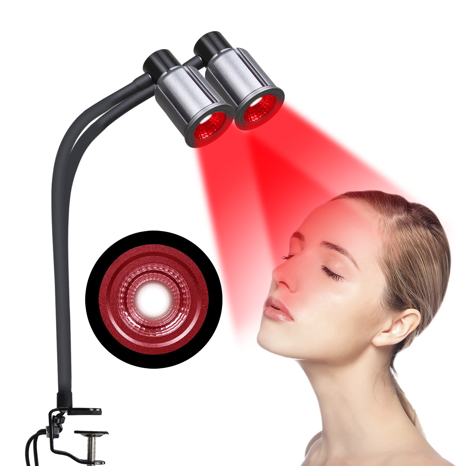 LED Infrared Light Therapy Double Head Beauty Lamp